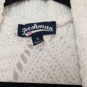 Freshman 1996 White Chunky Knit Trench Sweater
